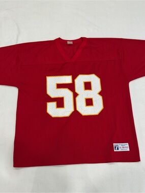 Vtg Logo 7 Thomas #58 Kansas City Chiefs NFL Jersey Shirt 50-52 XL USA